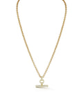 Pavé Accent T-Bar Chain Necklace – Timeless Gold Finish
